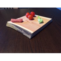 4 x Frühstücksbrett, Schneidebrett, Frühstücksbrettchen, Lärche, Massivholz rustikal 20x25x2,5cm